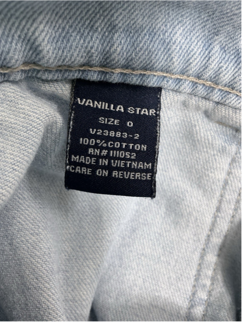 Womans Jr Vanilla Star Cargo Blue Jeans Size 0 Elastic At Waist - Picture 5 of 6